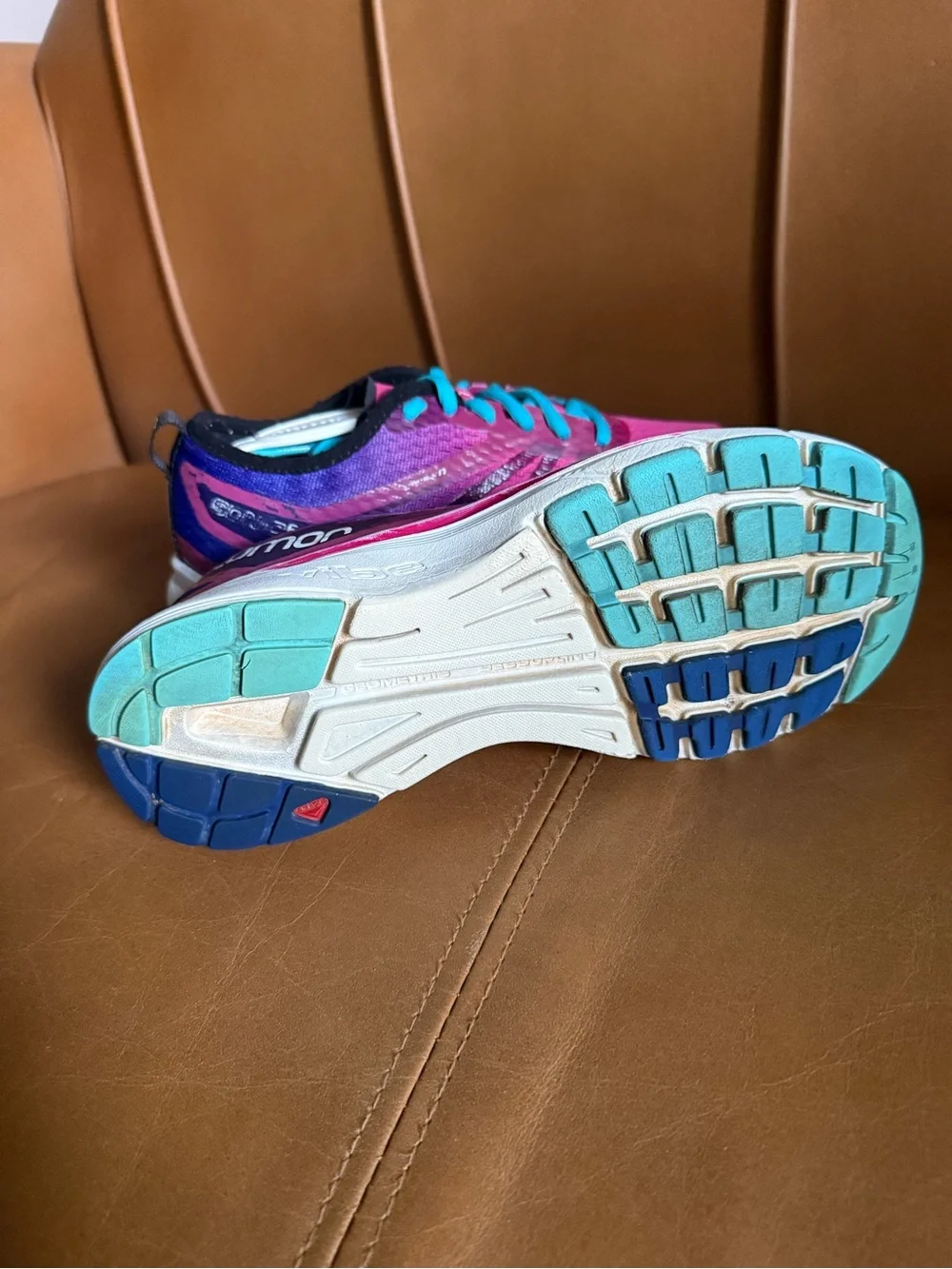 Salomon Sonic RA Pro Women's Vibrant Pink and Teal Athletic Shoes, Womens Size 6